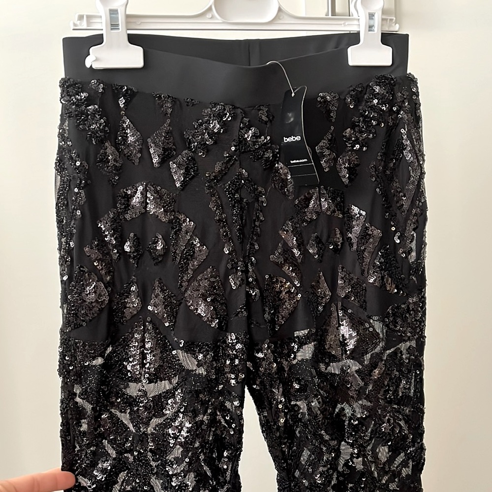 Bebe sequin see through leggings